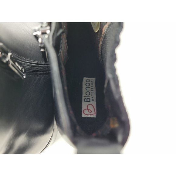 Blondo Elvina Waterproof Leather Zip Ankle Boots Womens Size 9 M Black B5768-017 - Picture 4 of 11